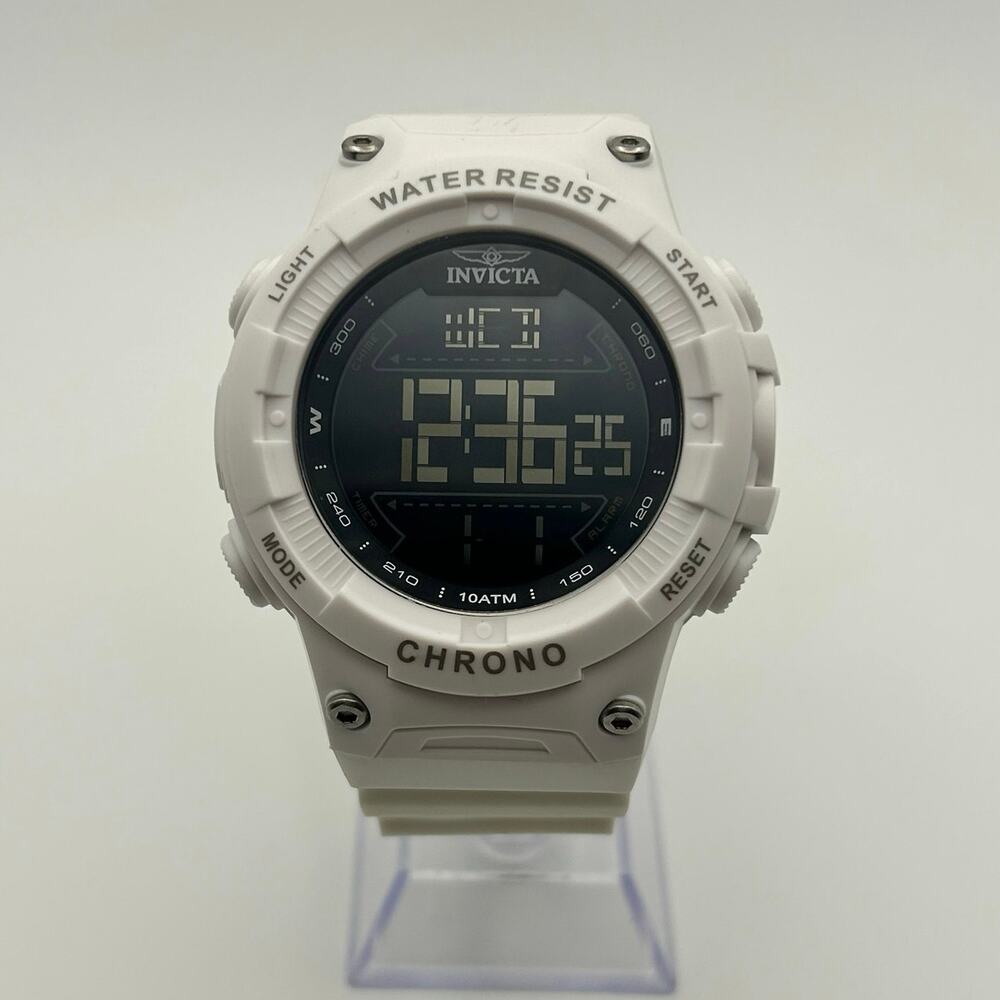 Invicta Racing Men’s Watch Model 47524 White Working New Battery